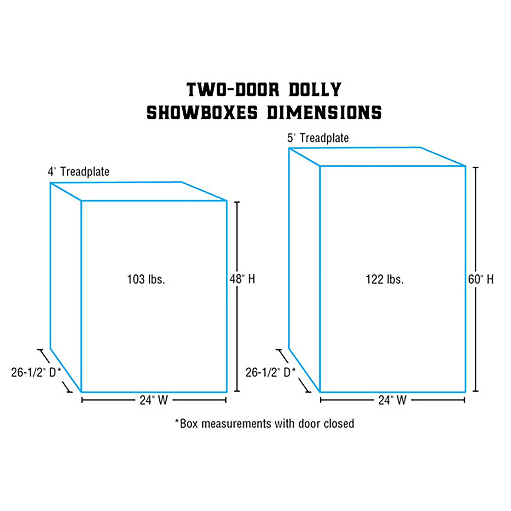 5' Two-Door Dolly Show Box, Aluminum - Image 8
