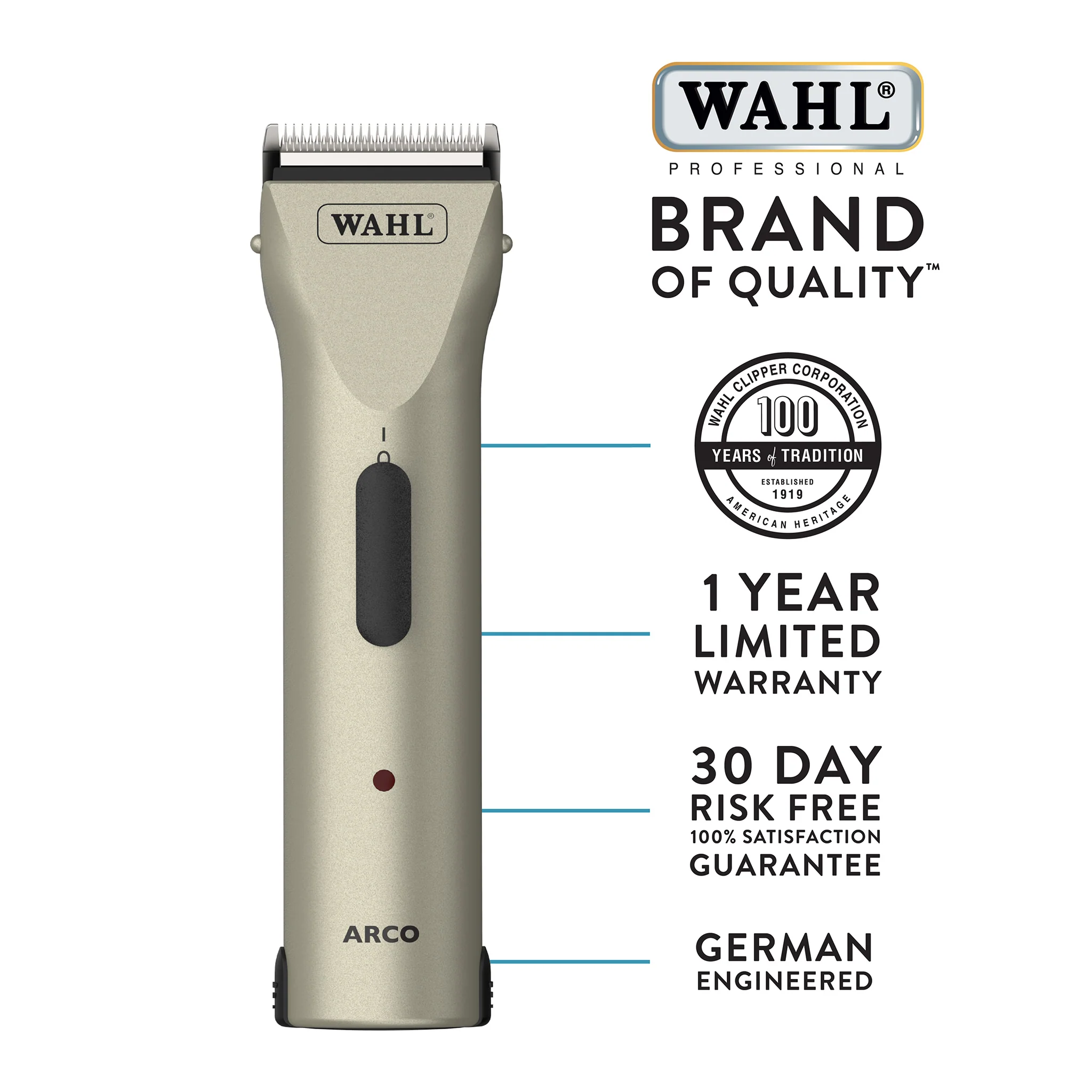 Wahl® Arco® SE Cordless Clipper, Silver - Image 3