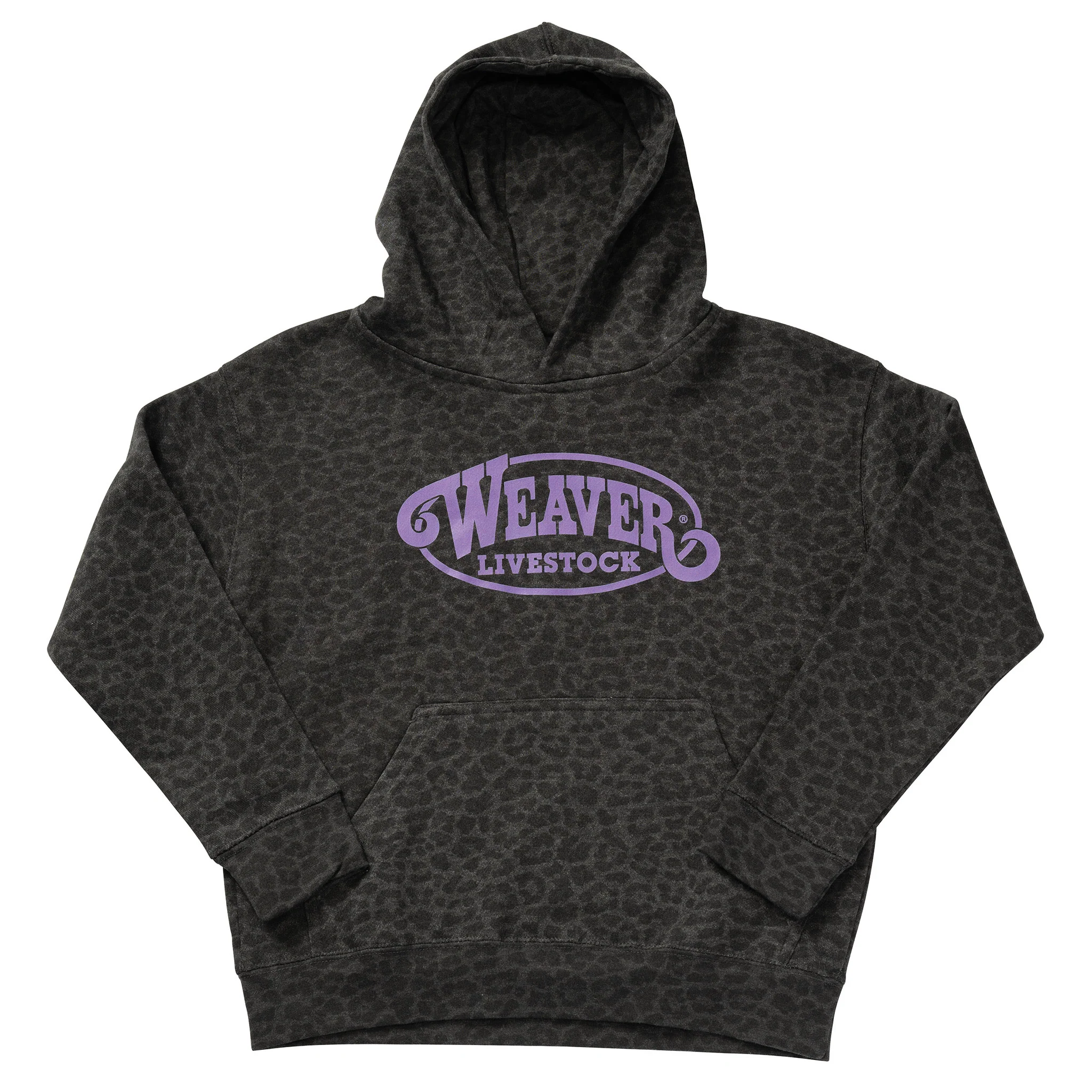 Weaver Livestock Leopard Hoodie with Purple Logo
